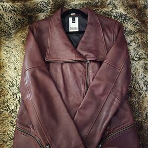 Soia & Kyo Deep Burgundy Leather Jacket